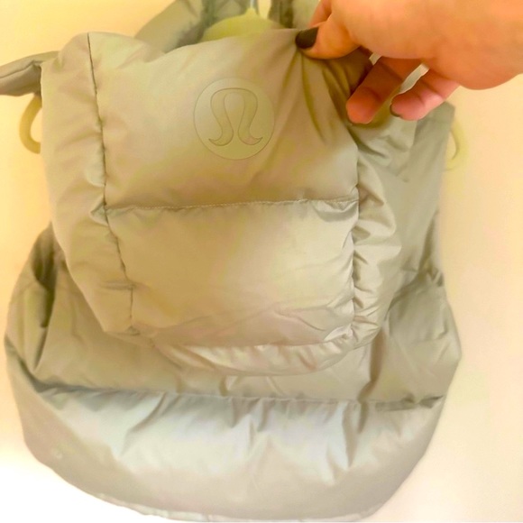 Heathered Raw Linen Wunder Puff Super-Cropped Vest - Picture 10 of 14